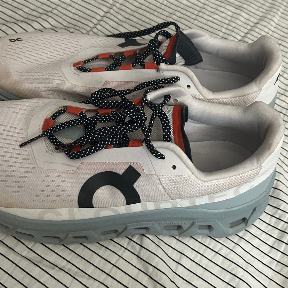 On cloud monster  2 Running White and Blue Sneakers with Red Accents - Picture 9 of 12